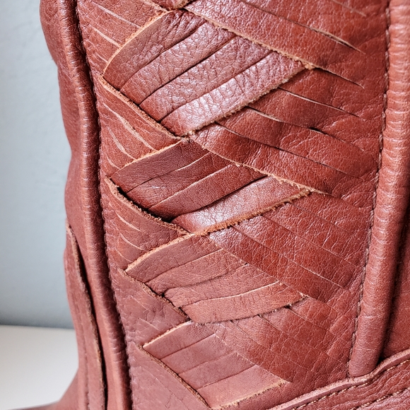 Vintage Fossil Brand 70's Style Boho Genuine Leather Boots Western Festival 8 - Picture 8 of 13